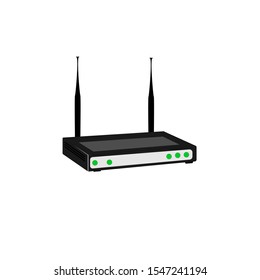 Wi-Fi router. Isolated on a white background. Vector flat icon. There is a place for text. Copy space.