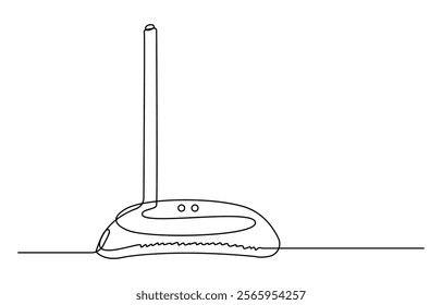 Wi-Fi router line continuous drawing vector. One line Wi-Fi router vector background. Wi-Fi router icon. Continuous outline of Wi-Fi router