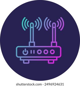 Wifi Router Line Gradient Icon Design
