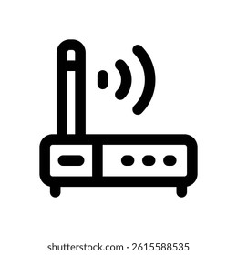 wifi router line icon. Clean and minimalist vector icon for websites, mobile apps, presentations, and logos. Fully scalable and customizable for any project.