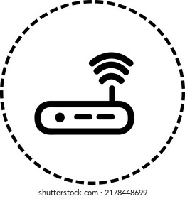 Icono de línea de enrutador Wifi. Colección de símbolos vectoriales en estilo plano de moda sobre fondo blanco 10.eps
