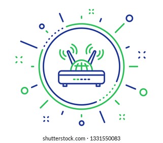 Wifi router line icon. Computer component sign. Internet symbol. Quality design elements. Technology wifi button. Editable stroke. Vector