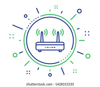 Wifi router line icon. Computer component sign. Internet symbol. Quality design elements. Technology wifi button. Editable stroke. Vector