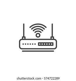 WIFI router line icon, outline vector sign, linear pictogram isolated on white. Internet hotspot symbol, logo illustration