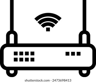 WIFI ROUTER LINE ICON VECTOR , LOGO