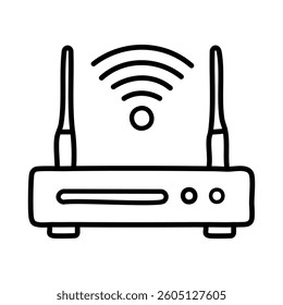 Wifi router line icon vector illustration