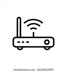 Wifi Router Linie Symbol Vektor auf weißem Hintergrund.