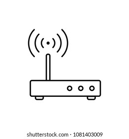 wi-fi router line vector black icon