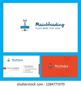 Wifi router  Logo design with Tagline & Front and Back Busienss Card Template. Vector Creative Design