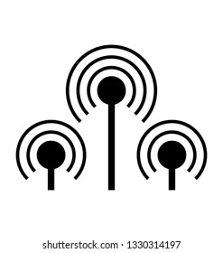 Wifi router making an icon for wireless connection 