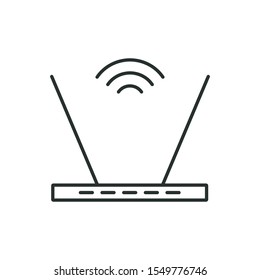 wifi router - minimal line web icon. simple vector illustration. concept for infographic, website or app.