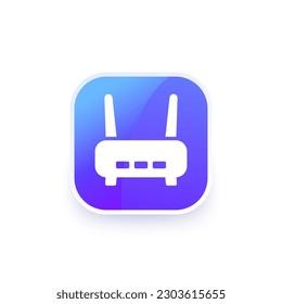 Wi-Fi-Router, Modem-Symbol für Apps und Web