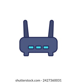 wi-fi router, modem icon with outline