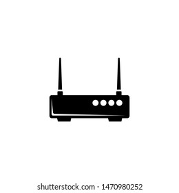 WiFi Router, Network Modem. Flat Vector Icon illustration. Simple black symbol on white background. WiFi Router, Network Modem sign design template for web and mobile UI element