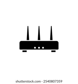 WiFi Router, Network Modem Solid Flat Vector Icon Isolated on White Background.