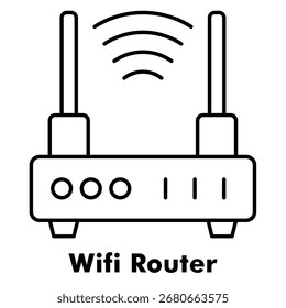 Icono de contorno de enrutador Wifi Ilustración vectorial