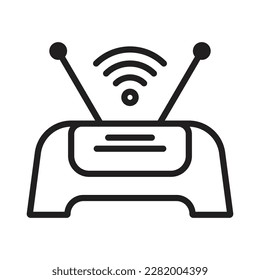 WiFi Router Outline Icons, Modem Icons, Wireless Router Connectivity, Broadband Line, Internet Connection, Access Point Vector Icons