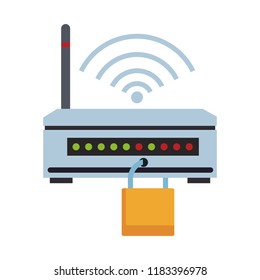 Wifi router with padlock
