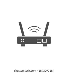 wifi router port. ethernet device black solid style icon vector illustration