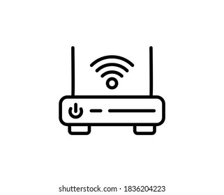 Wifi router premium line icon. Simple high quality pictogram. Modern outline style icons. Stroke vector illustration on a white background. 