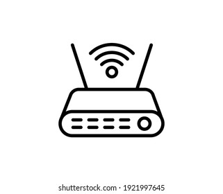 Icono de línea premium del enrutador Wifi. Pictograma sencillo de alta calidad. Iconos modernos de estilo de contorno. Ilustración vectorial de trazo sobre un fondo blanco. 