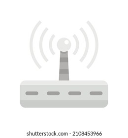 Wifi router radiation icon. Flat illustration of wifi router radiation vector icon isolated on white background