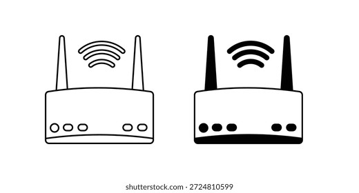 Wifi Router-Set-Symbol auf weißem Hintergrund, Vektorgrafik