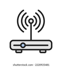 Wifi router settings icon. High quality coloured vector illustration.