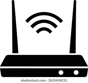 Design de ilustração de vetor de silhueta de roteador Wi-Fi