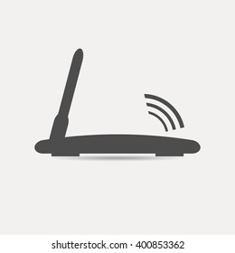 Wifi router with stripes and shadow under it. Vector illustration