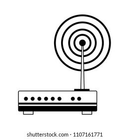 Wifi router technology in black and white