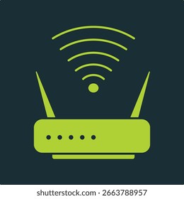 WIFI Router trendy nützlichen Vektor Illustration Design wunderschön bunt grünen Hintergrund.eps