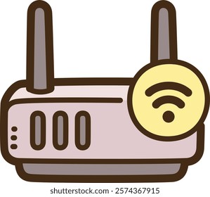 Wifi router vector doodle illustration and graphic