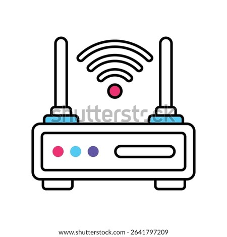 Wifi Router Vector Filled outline illustration style icon. EPS 10 file