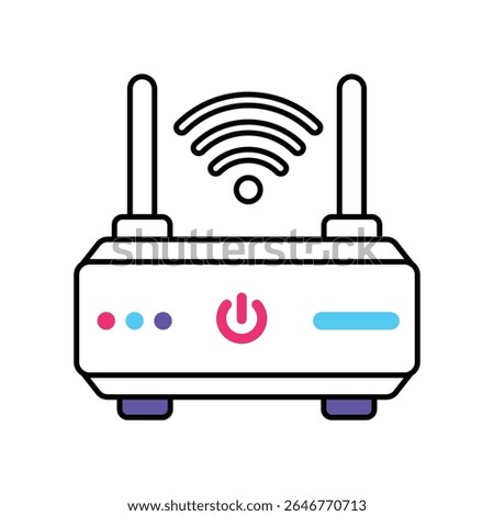 Wifi Router Vector Filled outline illustration style icon. EPS 10 file