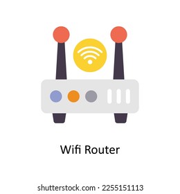 Wifi Router Vektor Flache Symbole. Einfache Stockillustration