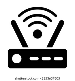 Wifi Router Vector Glyph Icon For Personal And Commercial Use.
