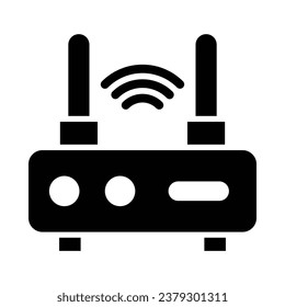 WiFi Router Vector Glyph Icon For Personal And Commercial Use.
