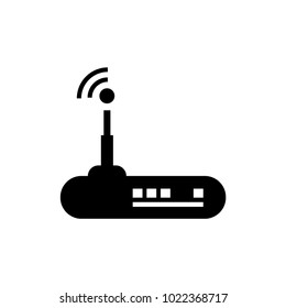 wifi router vector icon isolated black