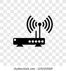Wifi router vector icon isolated on transparent background, Wifi router transparency logo concept