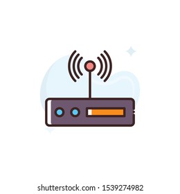 Wifi Router vector illustration. Outline filled Travel & Tourism icons.