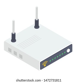 Wifi router vector in isometric design 