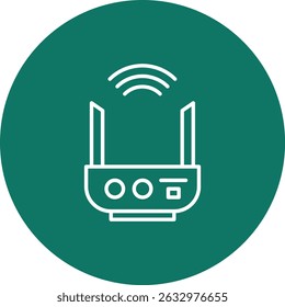 Design De Ícone De Círculo De Linha De Vetor De Roteador Wifi