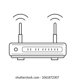 Wifi router vector line icon isolated on white background. Internet router line icon for infographic, website or app.