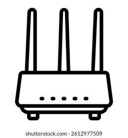 Wifi Router Vector Line Icon Design