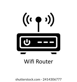 Wifi Router Vector  Solid icon Style illustration. EPS 10 File