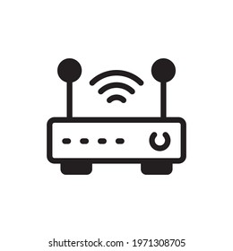 Wifi Router Vector Solid Style Icon.