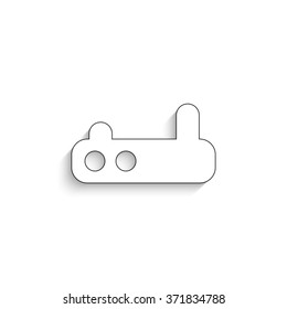 Wifi router - white vector icon with  shadow