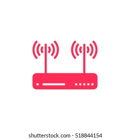 wifi router, wireless dsl modem icon vector, filled flat sign, solid colorful pictogram isolated on white, logo illustration