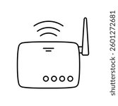 Wi-Fi routers outline flat design